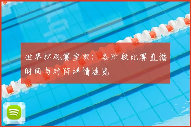 世界杯观赛宝典:各阶段比赛直播时间与对阵详情速览
